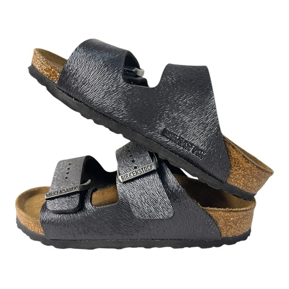 Birkenstock Arizona Kids Sandals Slate Black Animal Embossed Size 26 Toddler